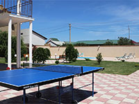 Теннисный стол и бассейн с шезлонгами в гостевом доме «Валерия», пгт Заозерное, Евпатория